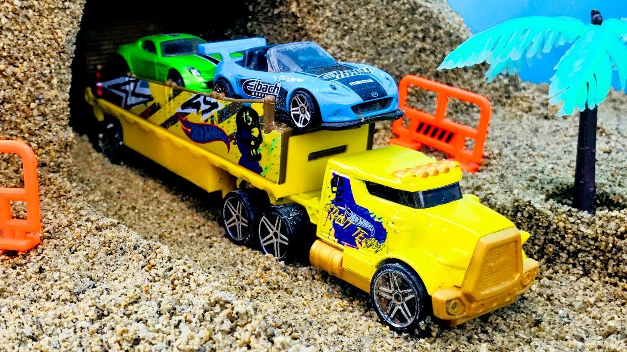 Carritos,  Autos y Camiones para Ni&ntilde;os - Construcci&oacute;n de Puentes con Arena Kinetica