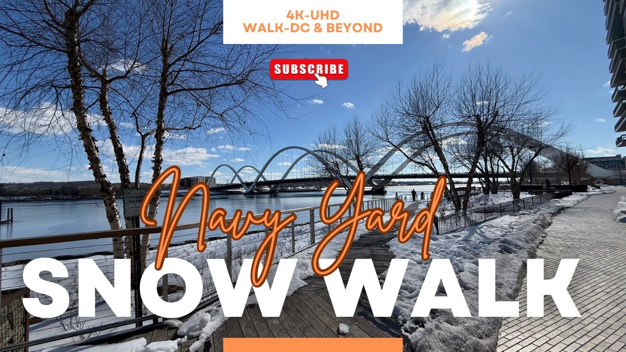Navy Yard, Washington DC in the Snow ❄️ 4K Silent Walking Tour | Quiet Winter Morning Ambience