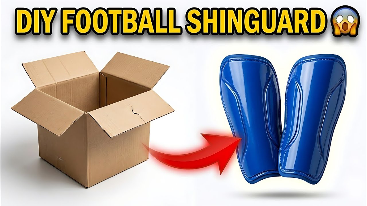 how to make football shin guards at home | how to make football guard with cardboard