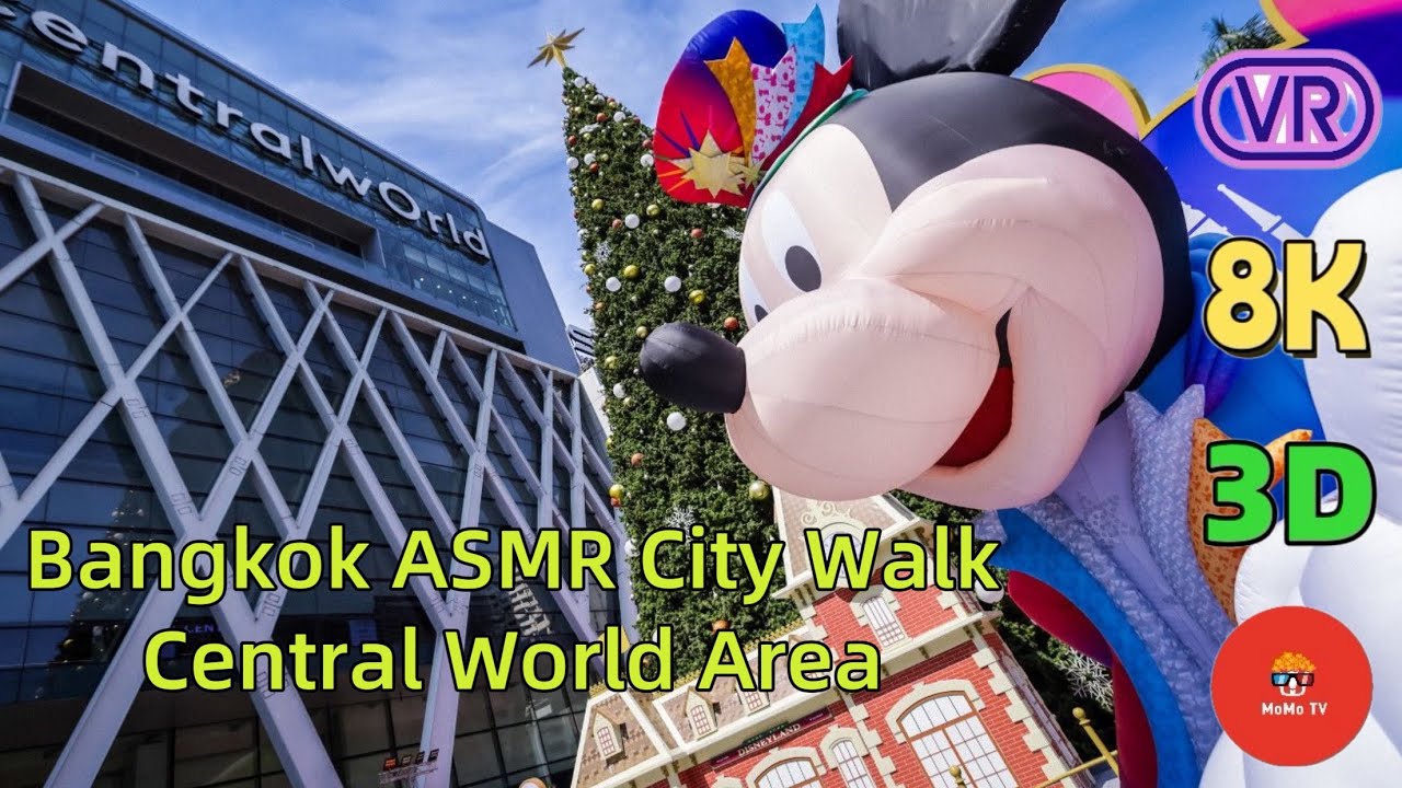 【180° VR】Bangkok ASMR City Walk immersive ✨| R-Walk Skywalk from Central World to Louis Vuitton 3D8K