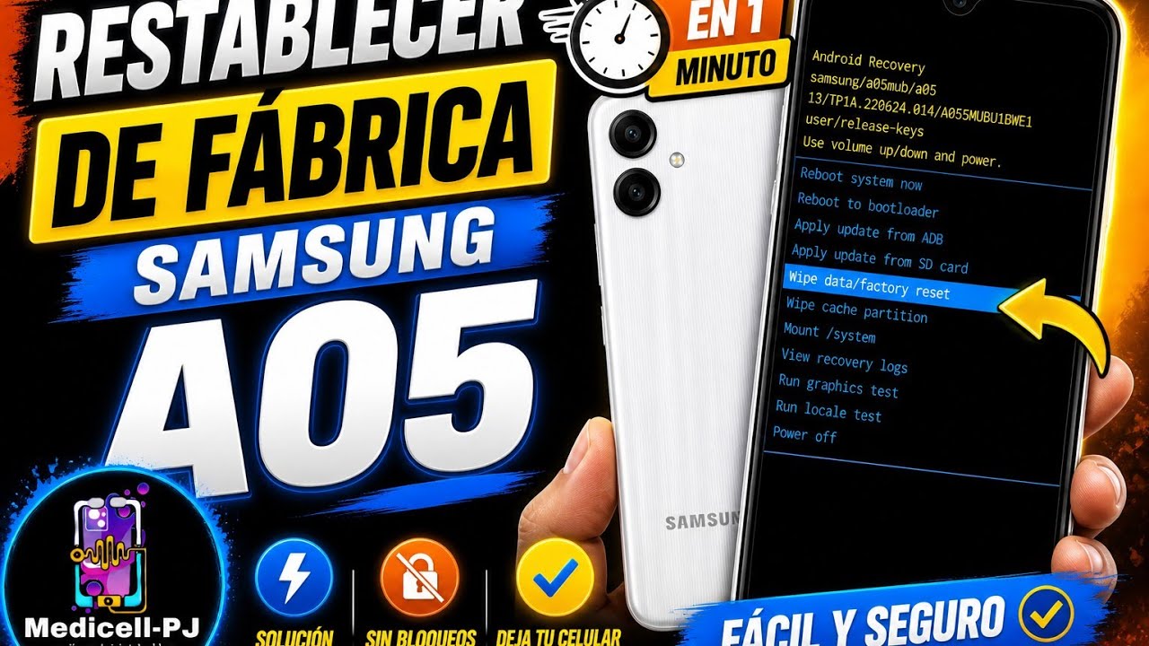 Restablecer de fabrica Samsung A05 sin computadora 2026.