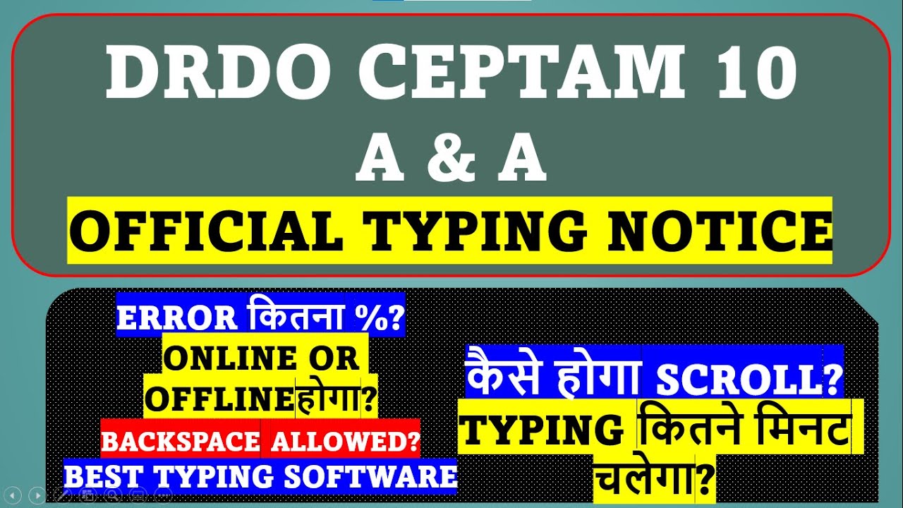 DRDO CEPTAM 10 A & A TYPING TEST TIPS | ALL POINTS DISCUSSED
