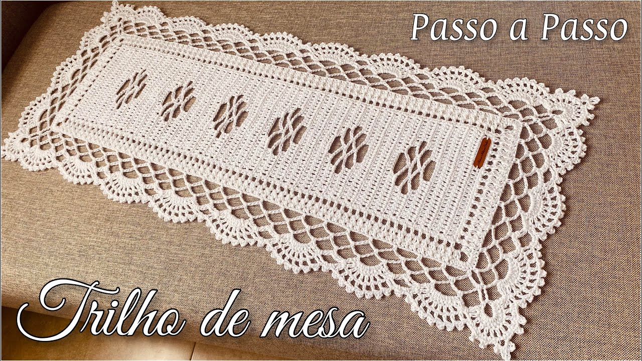 TRILHO DE MESA EM CROCHÊ/ESPERANÇA/Caminho de mesa fácil,simples
