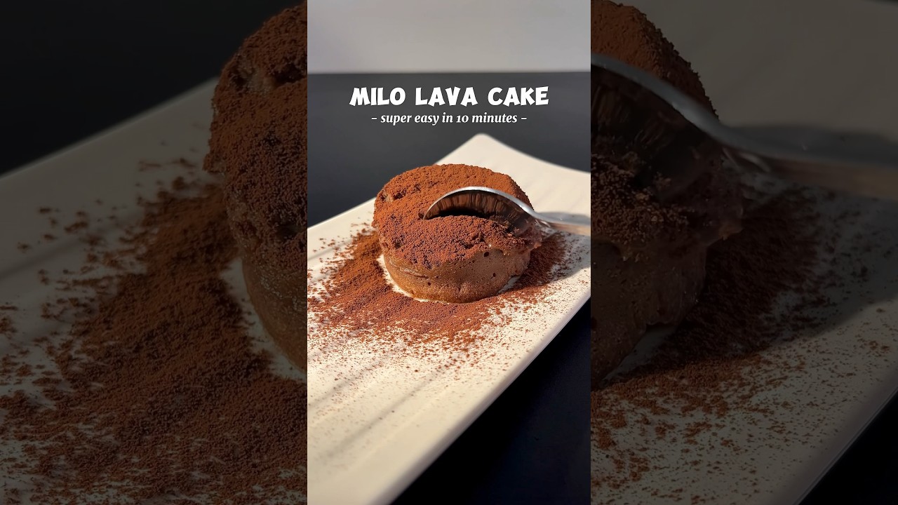 Indulge in TikTok's Viral Milo Lava Cake Recipe #shorts