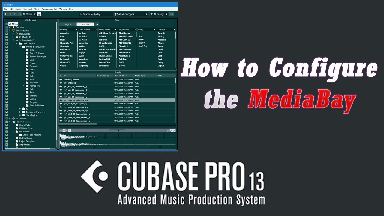 How to Configure the MediaBay in Cubase Pro 13