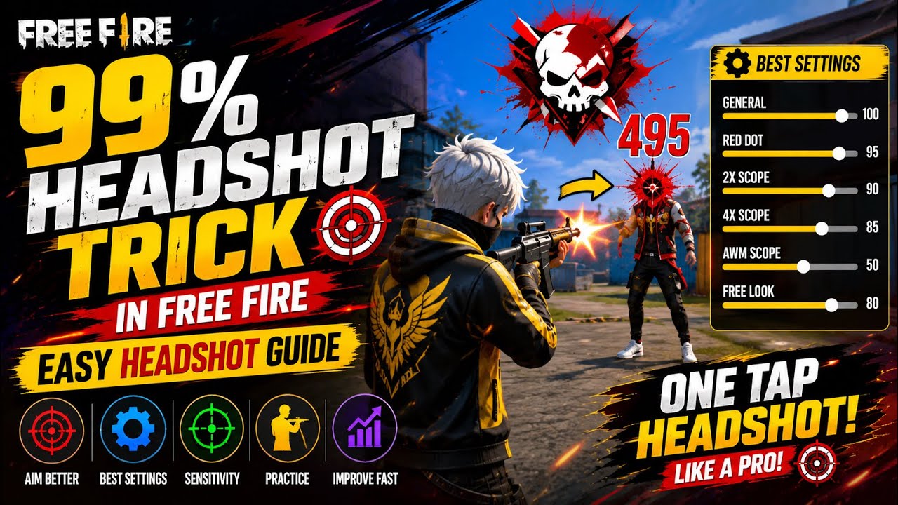     🔥 99% Headshot Trick in Free Fire | Easy Headshot Guide
