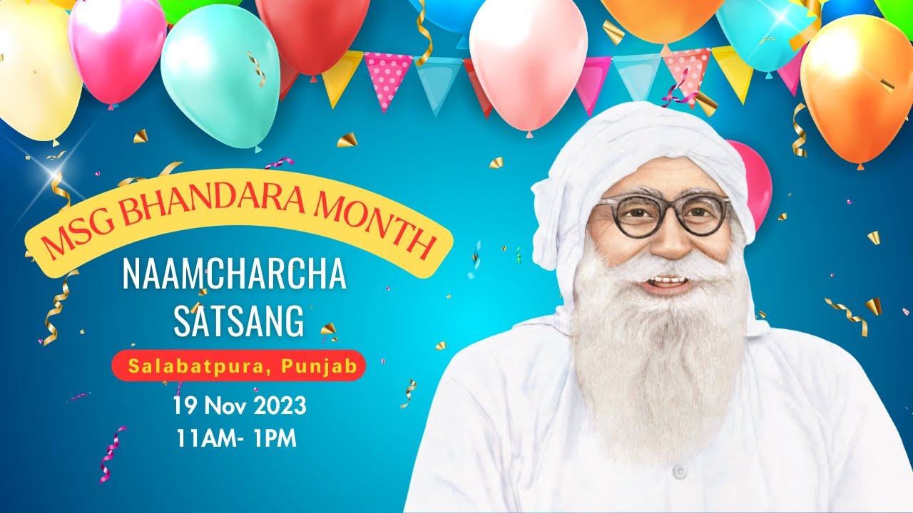 Salabatpura I Punjab | 19 November 2023 | MSG Bhandara Month | Live Naamcharcha Satsang | @SaintMSG