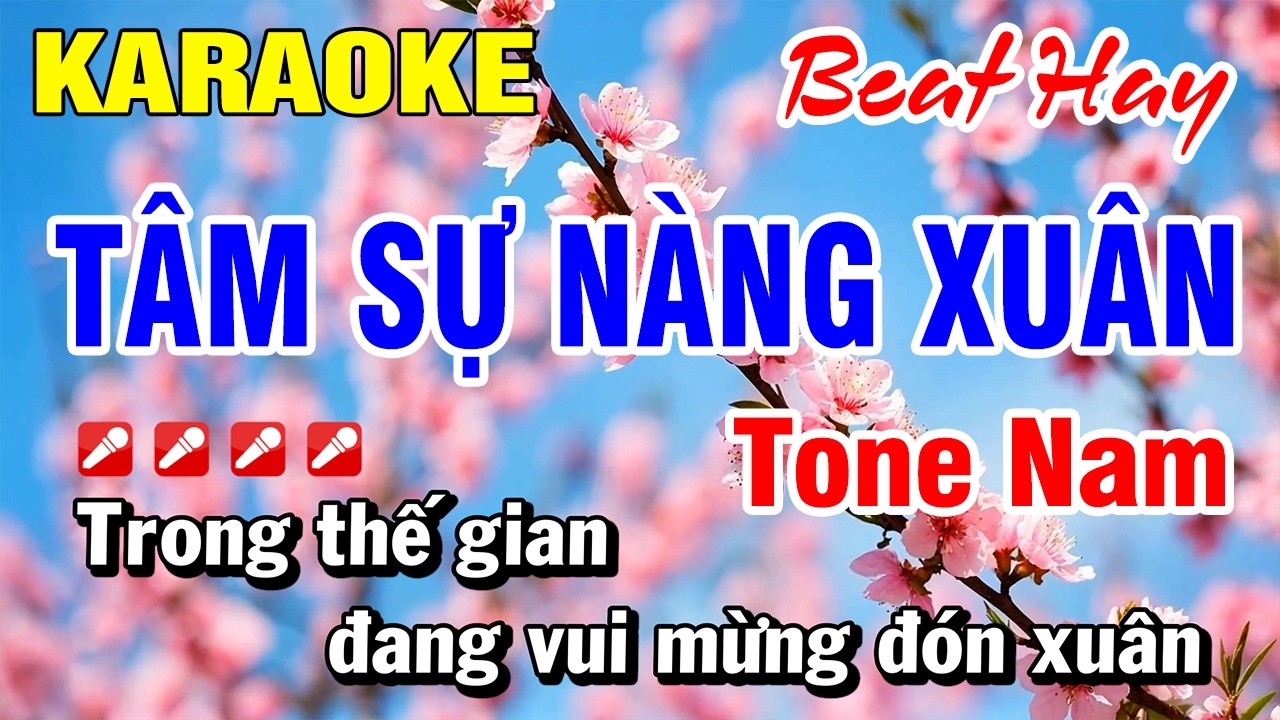 Karaoke Tâm Sự Nàng Xuân (Beat Mới) Tone Nam Nhạc Xuân 2026 | Hoài Phong Organ