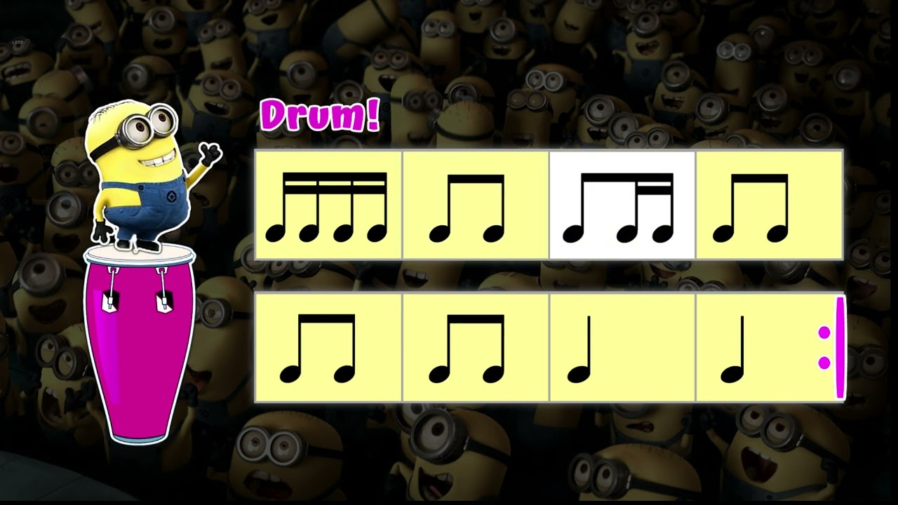 Drumming with Gru & Minions: 8th Note/16th Notes and Beamed 16th Notes