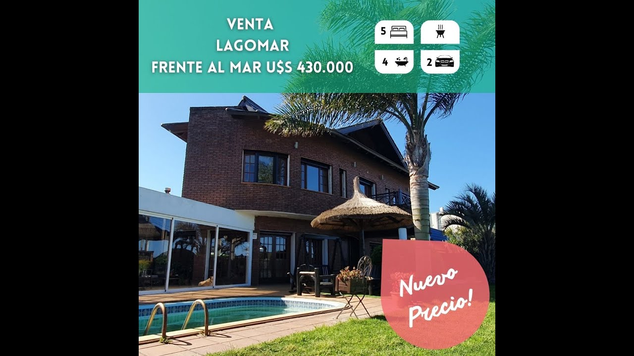 CASA EN LAGOMAR FRENTE AL MAR. CONOCELA Y ENAMORATE DE ESTA PROPIEDAD. BAJO DE PRECIO: U$S 430.000