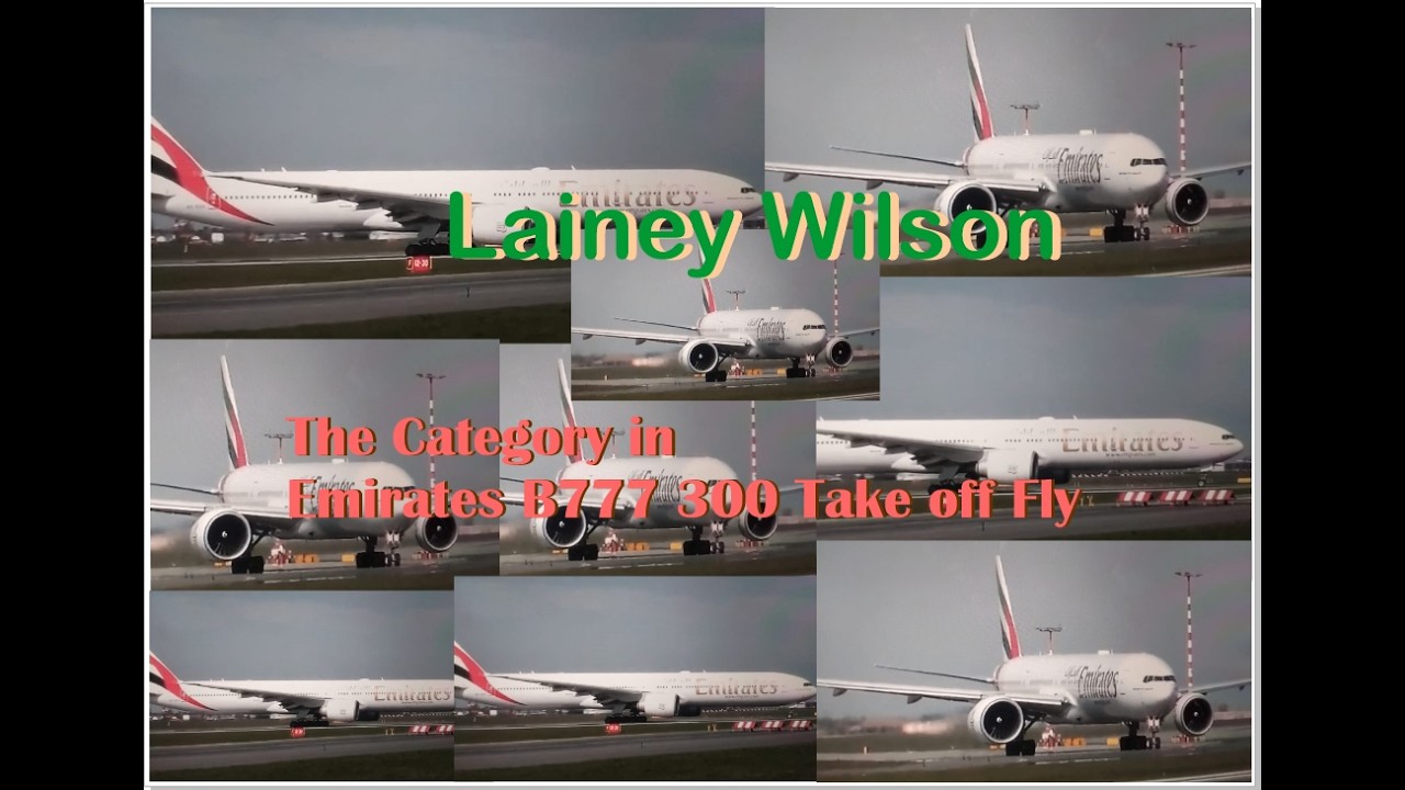 Lainey Wilson - The Category in Emirates B777 300 Take off Fly
