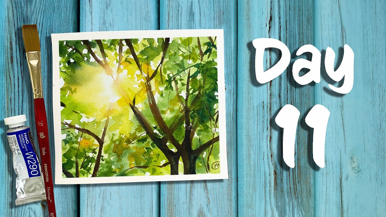 Day 11 of 21 Days of Summer | How to paint a tree with sunlight