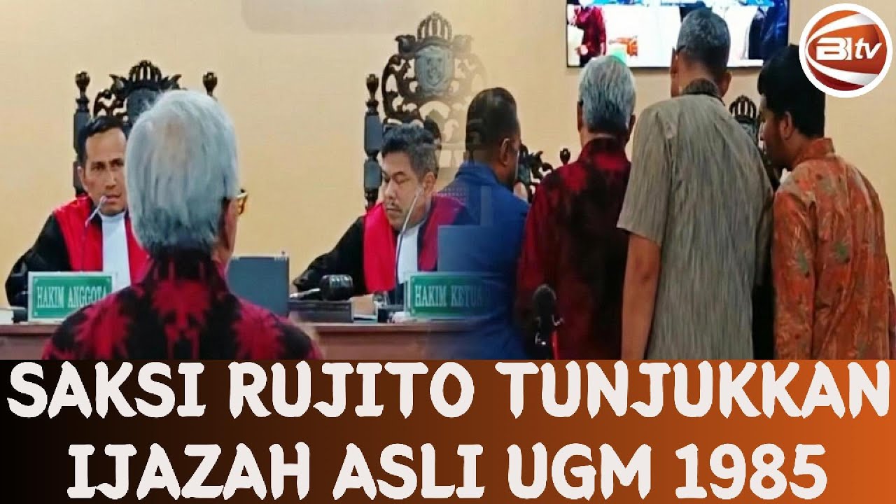[FULL] Saksi Rujito Tunjukkan Ijazah Asli UGM 85 di Sidang PN Surakarta