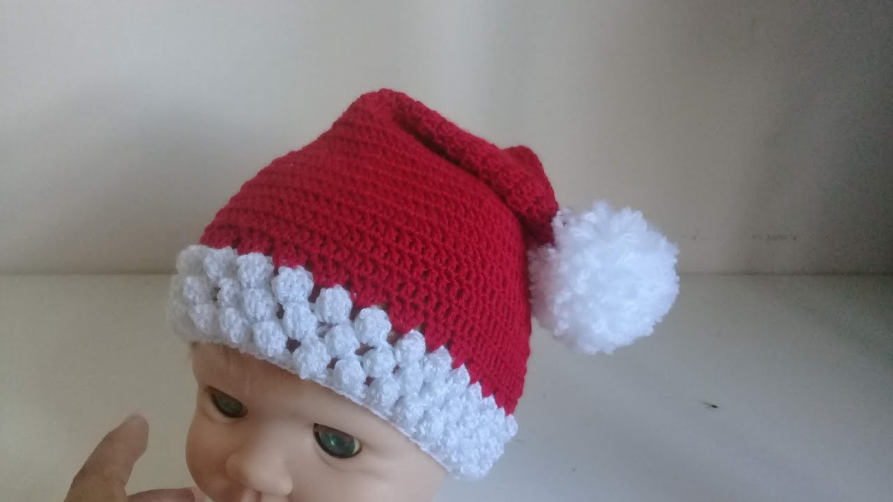 Gorrito tejido a crochet de santa claus - tejido facil