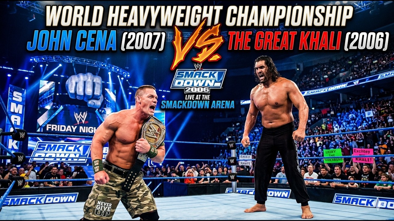 Великий Хали против Джона Сины | WWE Smackdown | Матч за титул чемпиона мира в тяжелом весе от WW...