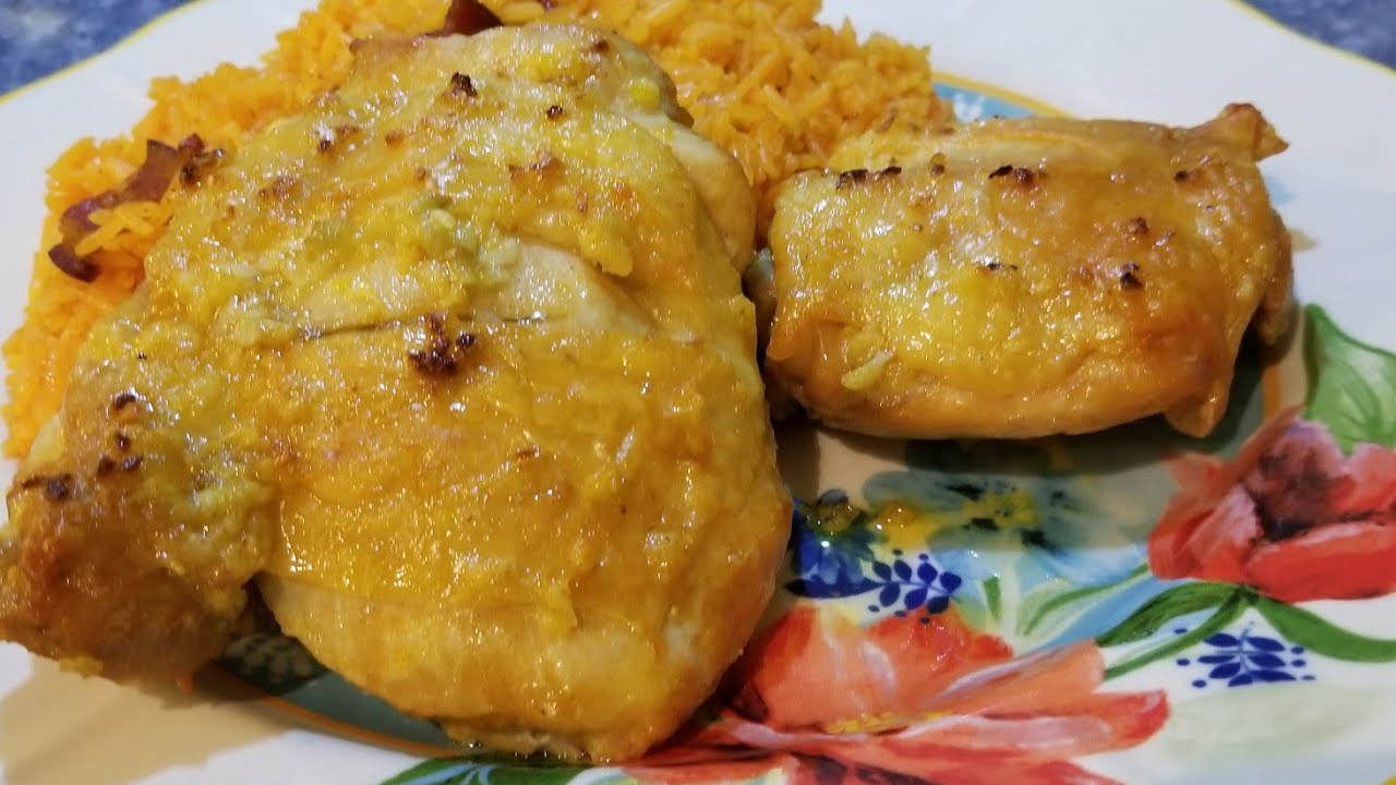 Pollo al Horno Marinado en Mantequilla y Ajo