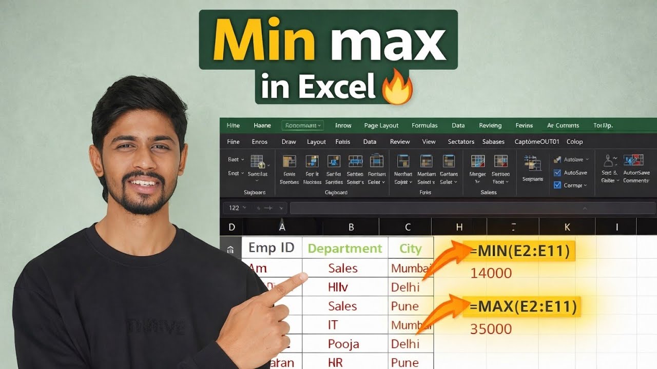 MIN & MAX Function in Excel | Find Lowest & Highest Value | Hindi Tutorial