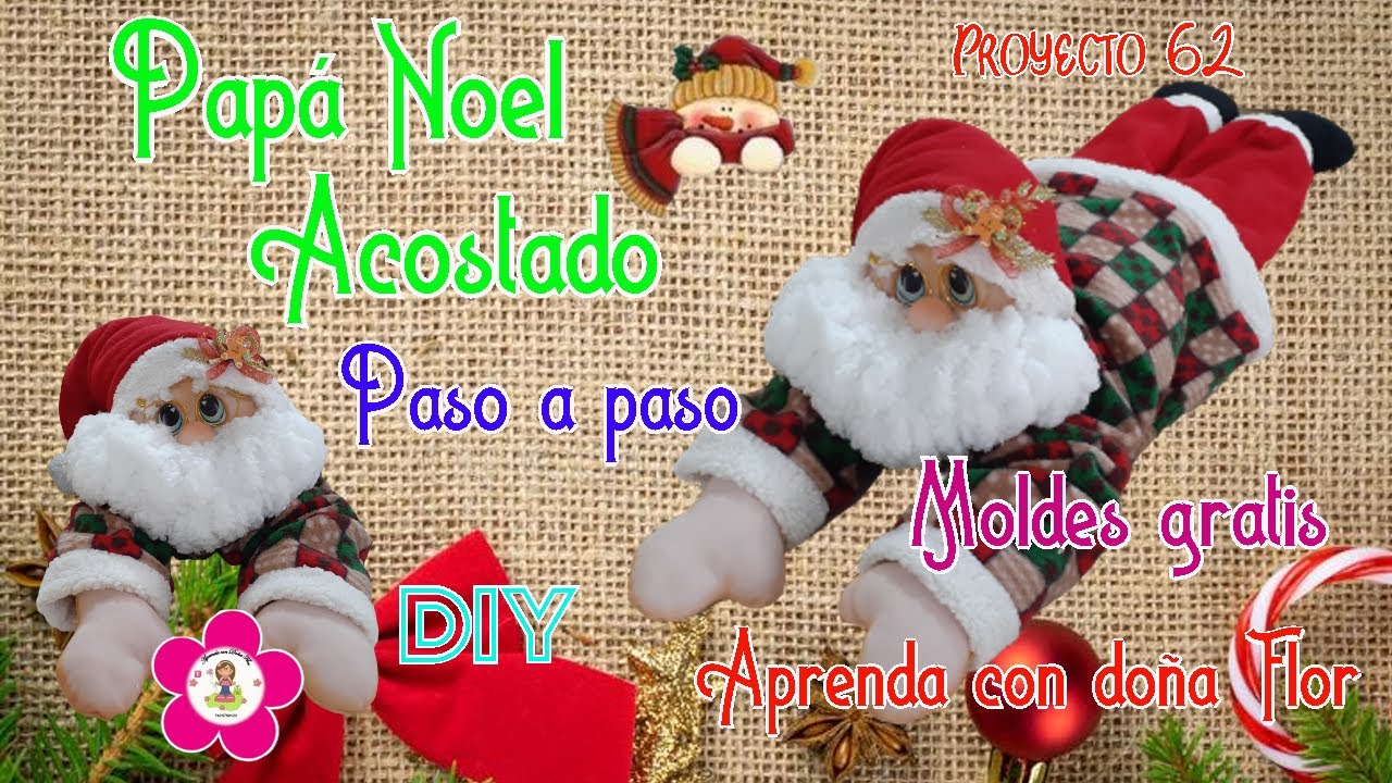Papá Nole acostado, DIY , paso a paso más moldes gratis