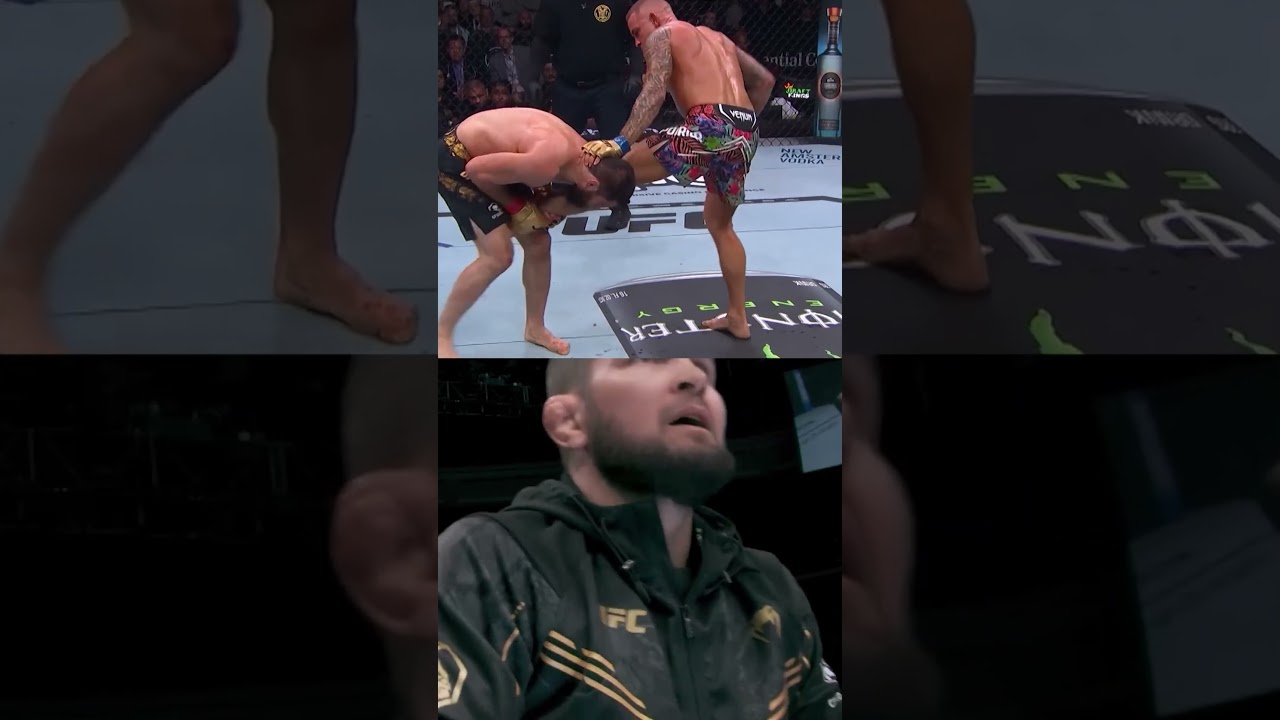 Coach Khabib Instructing Islam to a D'arce Choke Submission Win