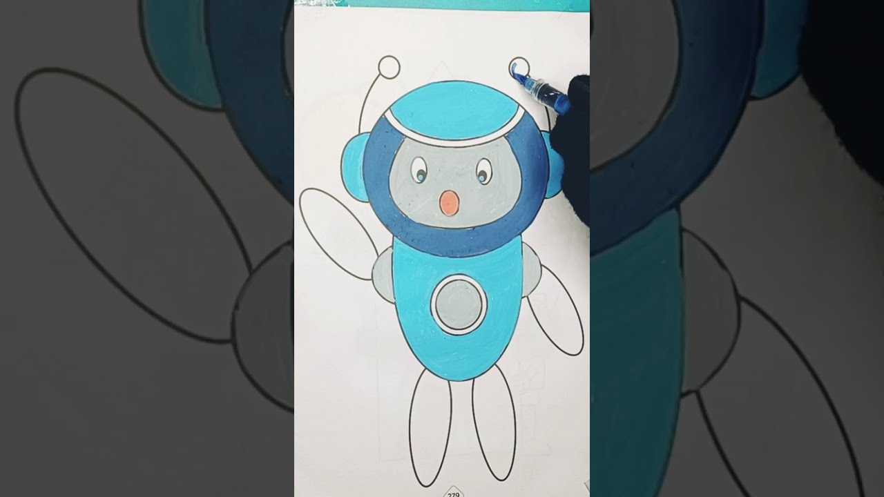 Cute Labubu Robot Coloring #coloringvideo #art #labubu  #trendingvideo #viralvideo #coloringasmr