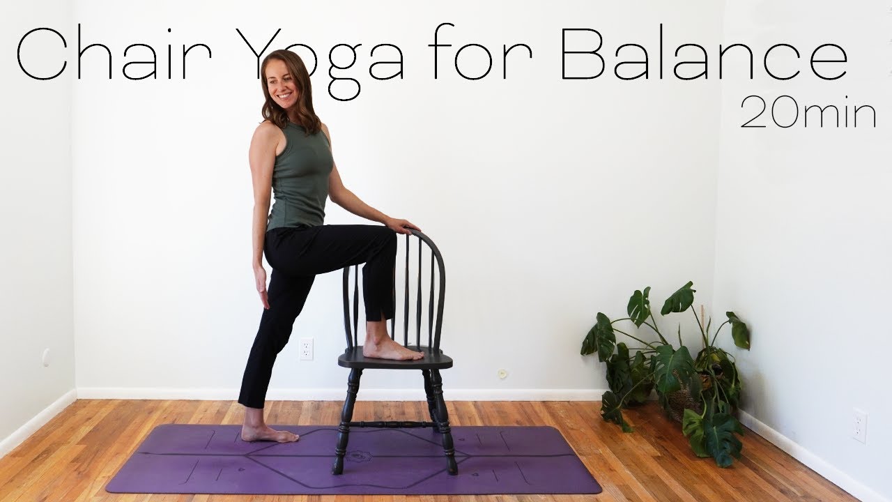 20 Minute Yoga - Chair Yoga for Balance - 4K Video #chairyoga #yogaforbeginners #balance