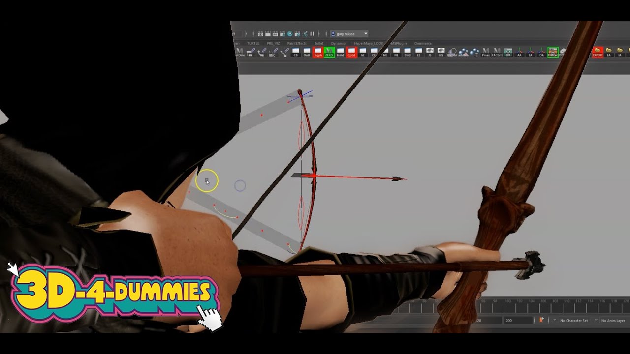 Autodesk Maya - Unreal Engine 5.ish - Bow and Arrow Rigging with a ribbon spine - Game Ready
