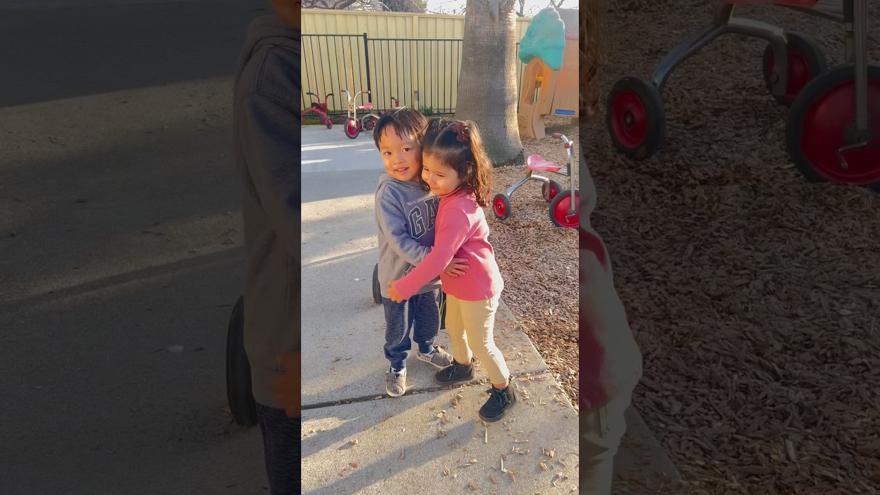 Hugging with my friend#hug #friends #school#cute