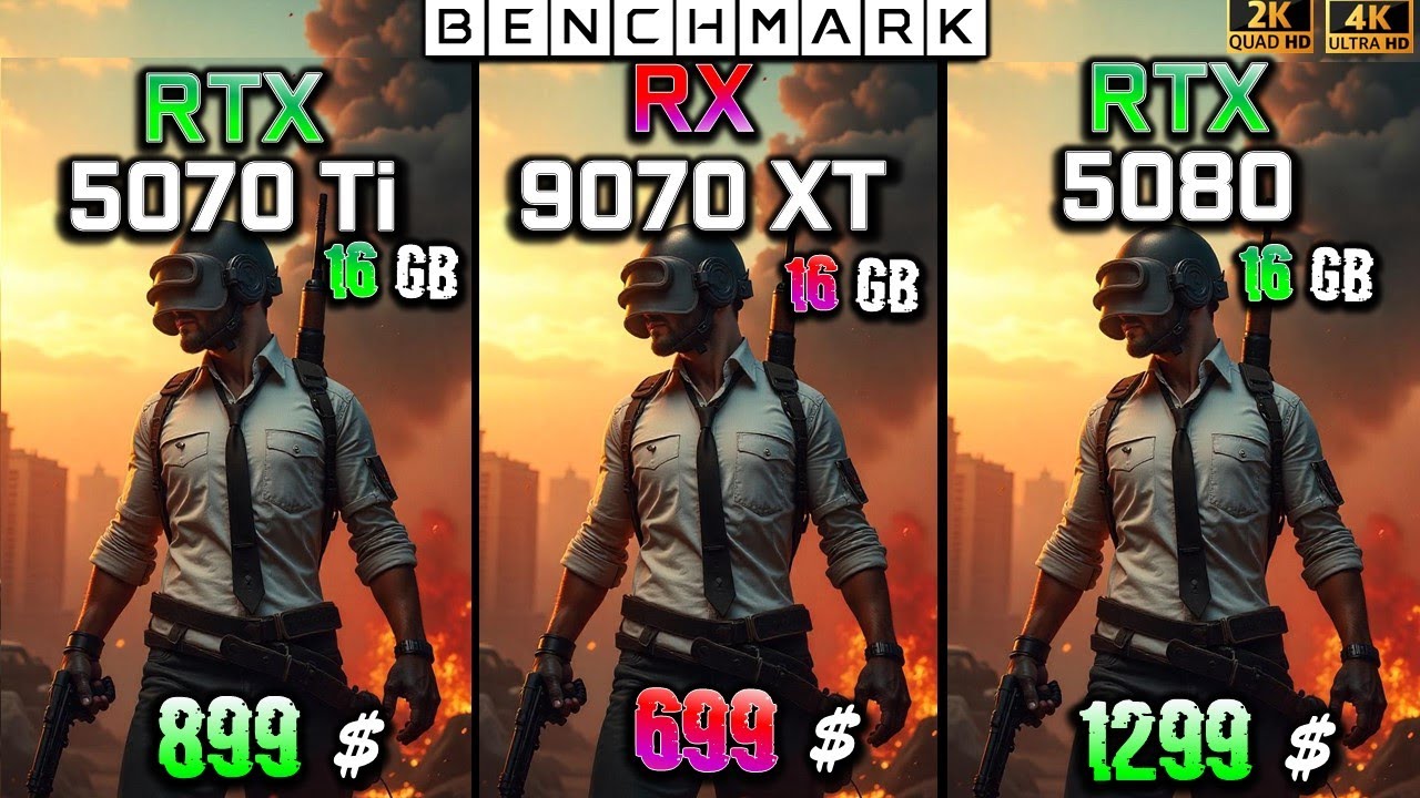 RTX 5070 Ti vs RX 9070 XT vs RTX 5080 16GB / Test / 1440p - 2160p 4K / in 8 Games
