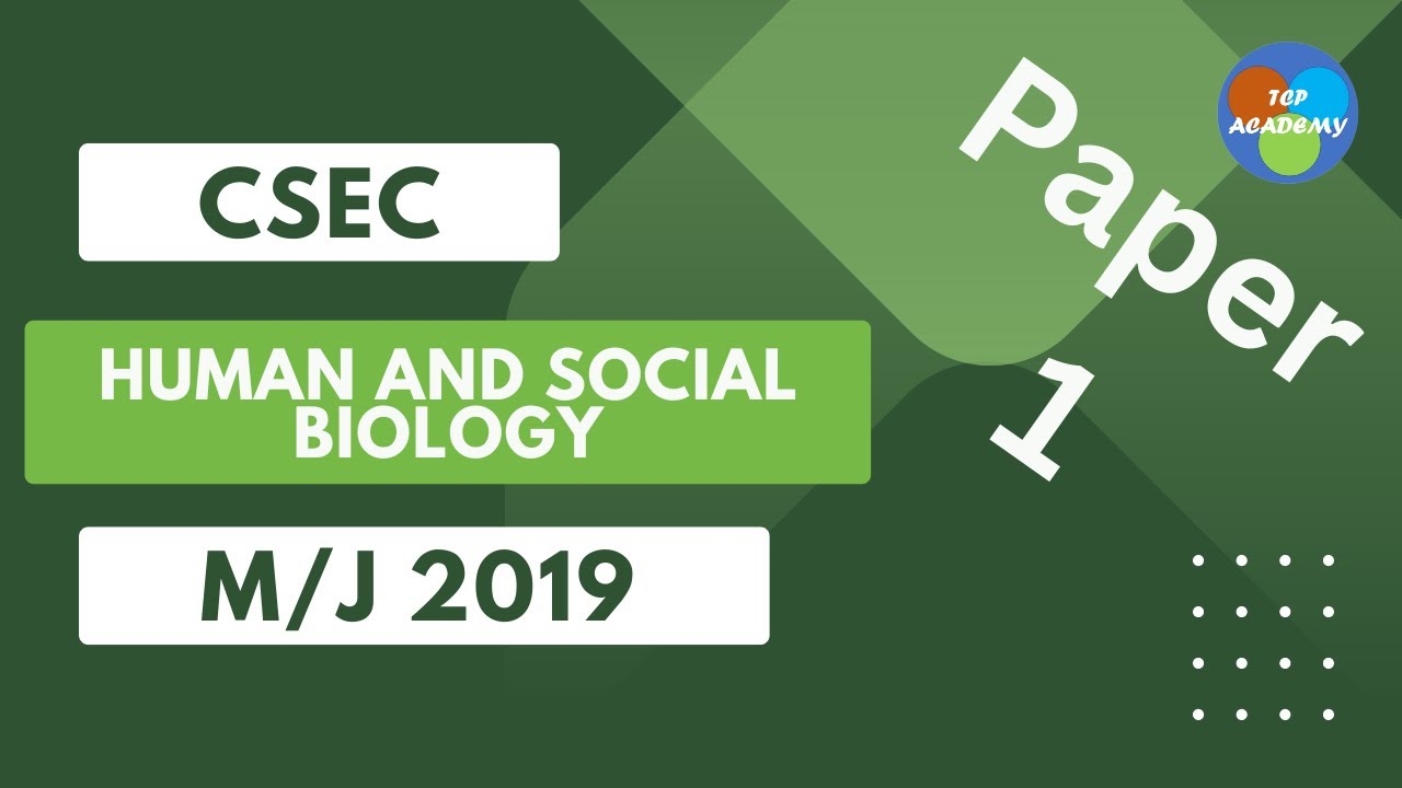 CSEC Human and Social Biology paper 1 2019