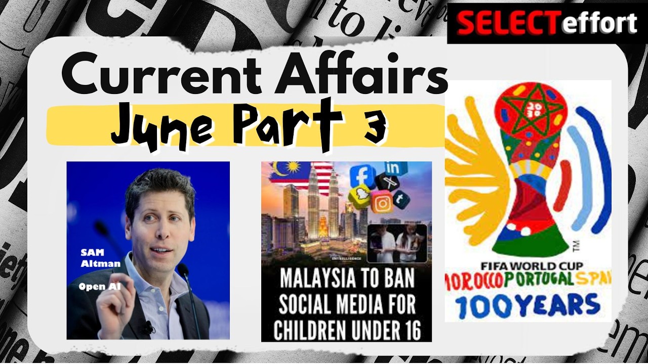 June Part - 3 | MCQs | Current Affairs 2026 | @selecteffort