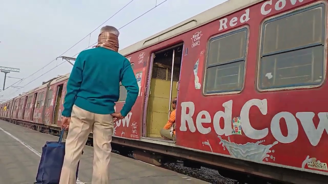 Up Naihati - Bandel local train is entering Hooghly Ghat Rly. Station.