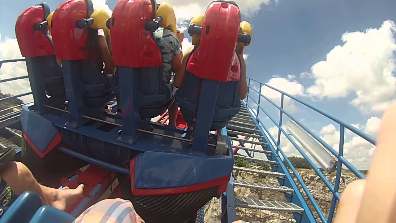 SUPERMAN THE RIDE- ON RIDE GOPRO SIX FLAGS FIESTA TEXAS (Theme Park Attractions)