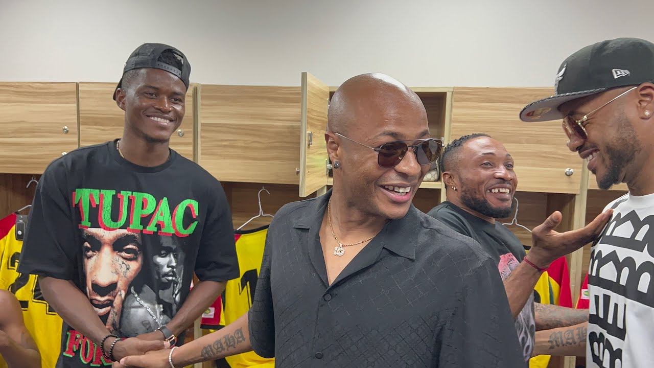 Dede Ayew and Jordan Arrive at Accra Sports Stadium for the All star Game happening now