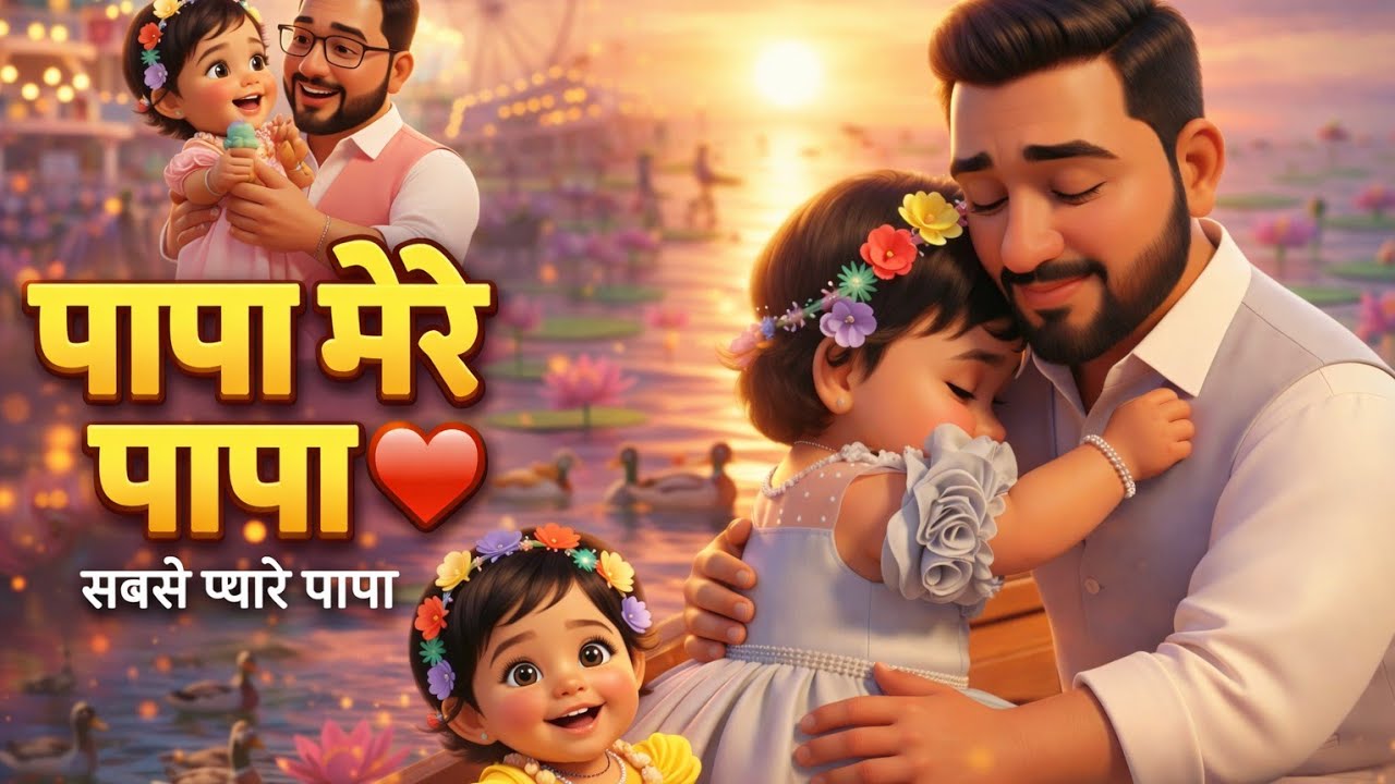 पापा मेरे पापा ❤️ | Papa Mere Papa Song | Best Daddy Song for Kids |😘 Nursery Rhymes Hindi 🌿💫 