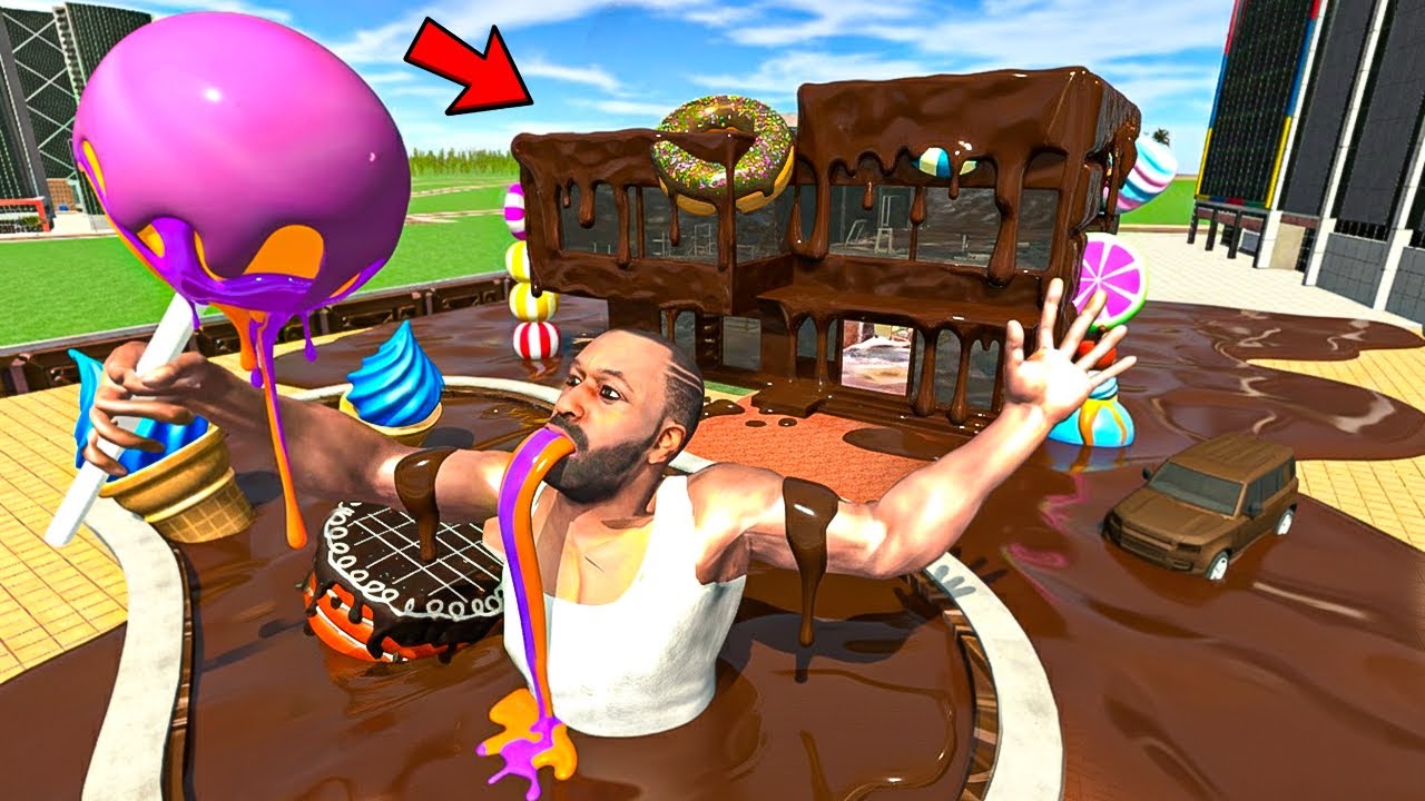 Franklin Fall in Deepest Chocolate Pool In Indian Bike Driving 3D!
