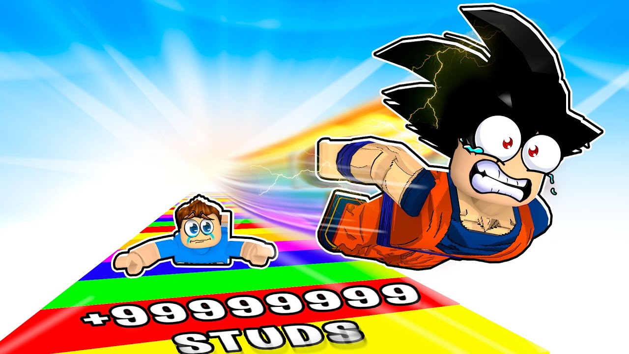 DEI O MAIOR PULO NA CORRIDA DA VELOCIDADE IMPOSSÍVEL DO ROBLOX!! (Fly Race)