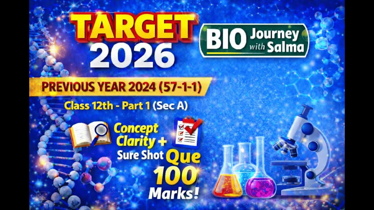 Target 2026 🎯 | Class 12 Biology PYQs 2024 | Section A | NCERT Line by Line