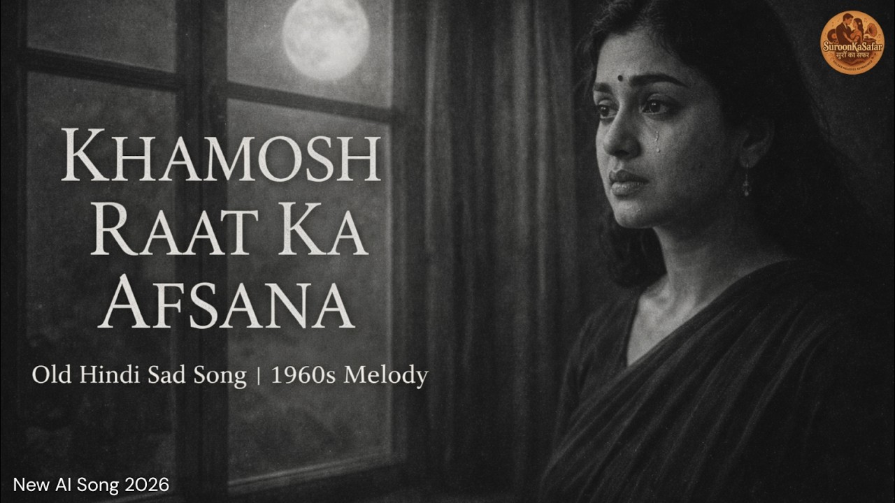 Khamosh Raat Ka Afsana | Old Hindi Sad Song | 1960s Vintage Bollywood Melody | Emotional Lata-Style