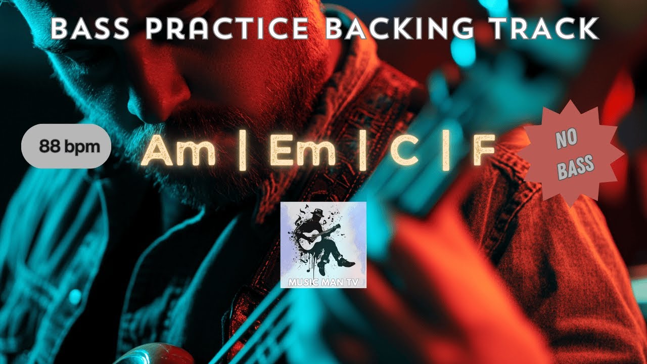 Bass Practice Backing Track (No Bass) |A minor | Am Em C F  88bpm #bass #bassbackingtrack #bassmusic