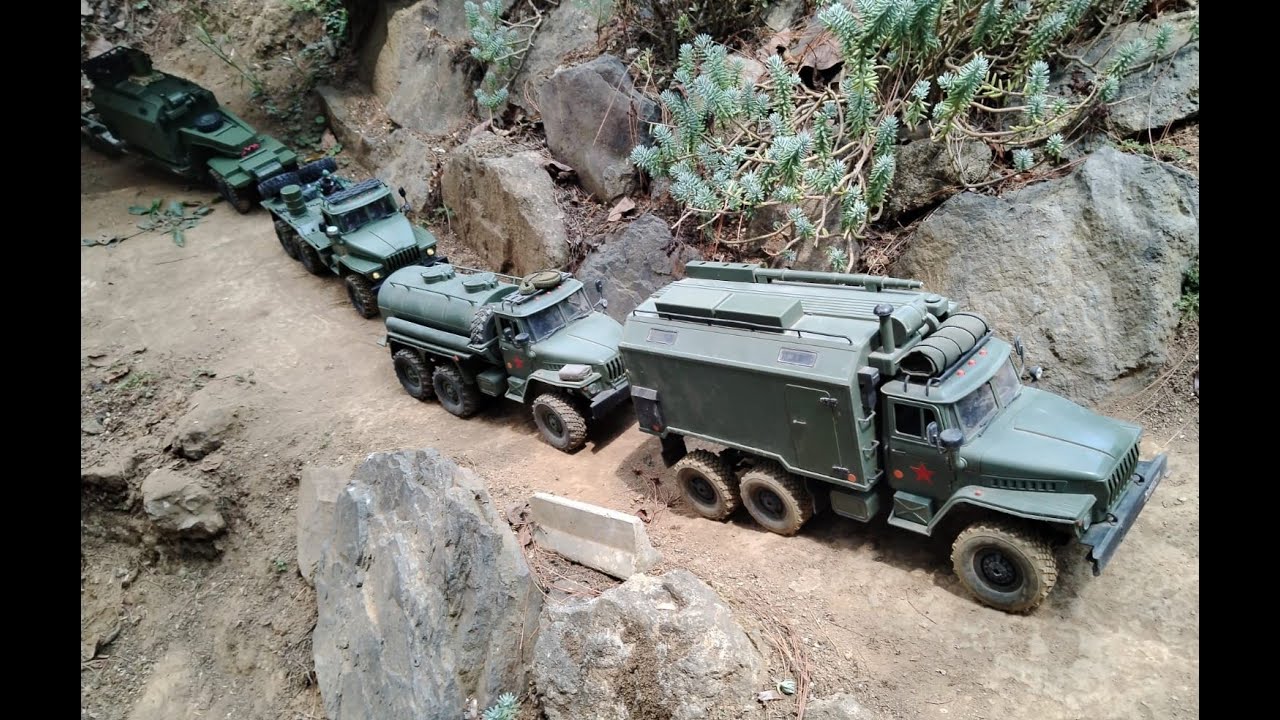 WPL B36 3 MILITARY CONVOY GETS EXPLOSIVE ATTACK RC