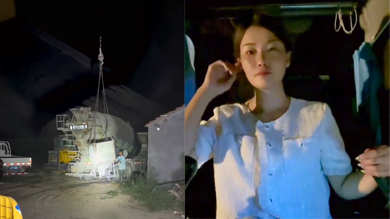 Night Shift Work with Female Crane Operator Heze