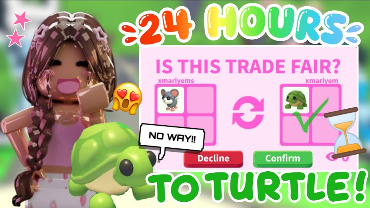  TRADING from NOTHING to TURTLE in 24 hours! 🐢😱 Adopt me! 