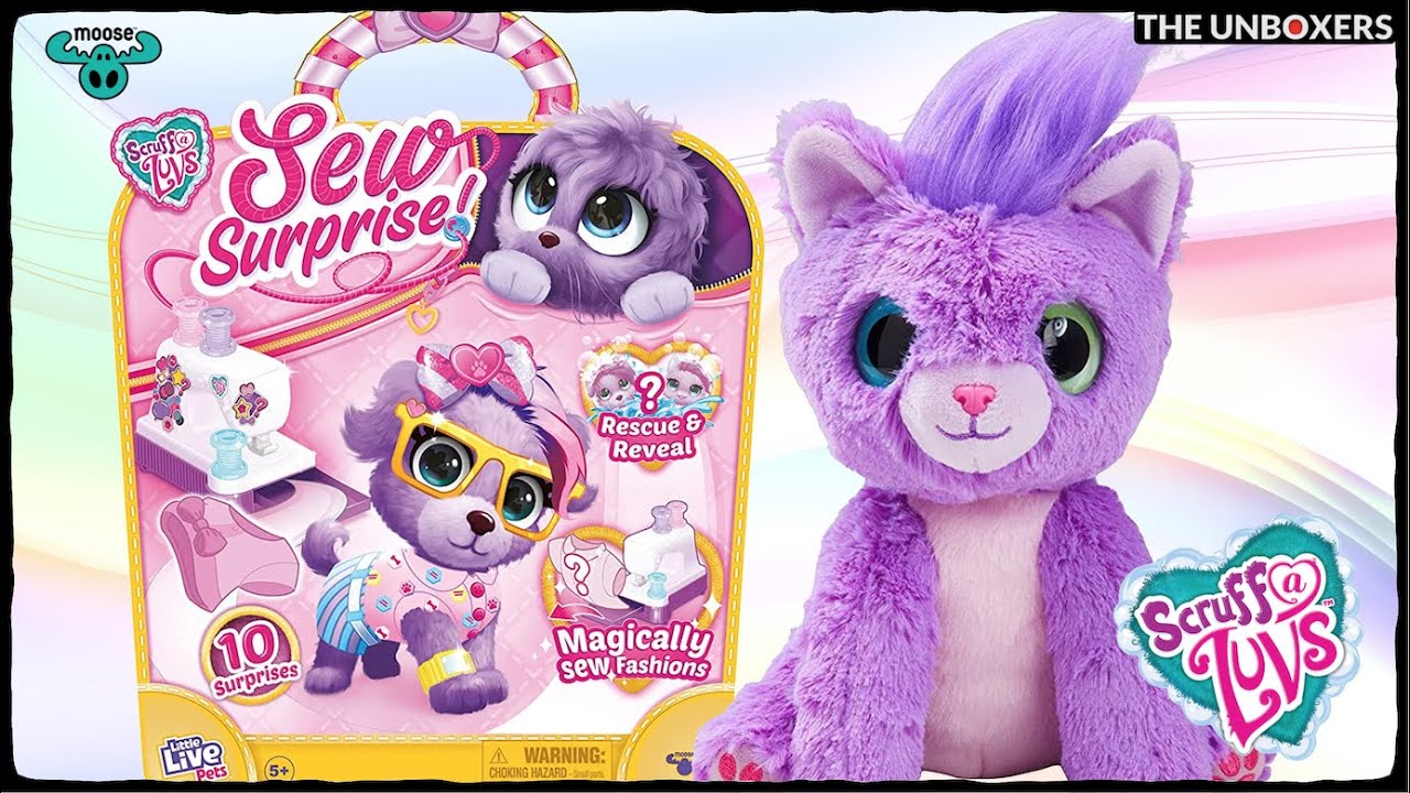 Little Live Pets Scruff-A-Luvs Sew Surprise Purple Mystery Puppy Or Kitten