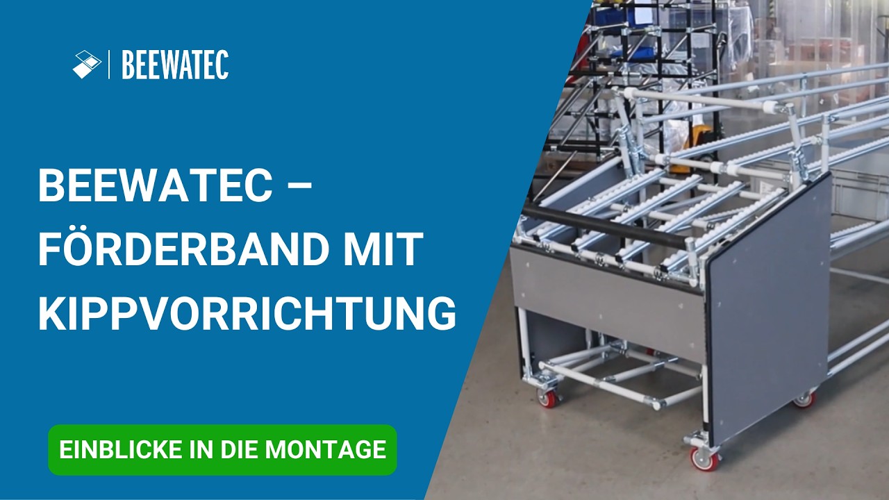 BEEWATEC – Förderband mit Kippvorrichtung | Conveyor with Rocker Solution