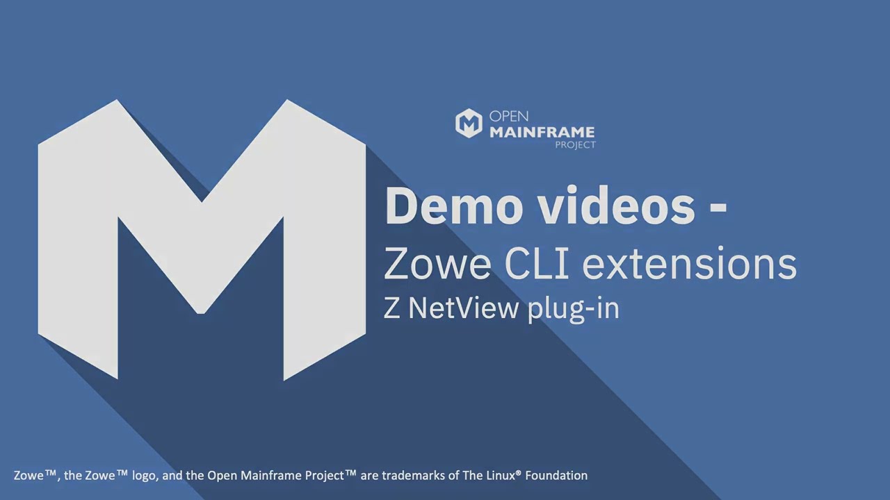 Zowe CLI extension demo videos - Z NetView