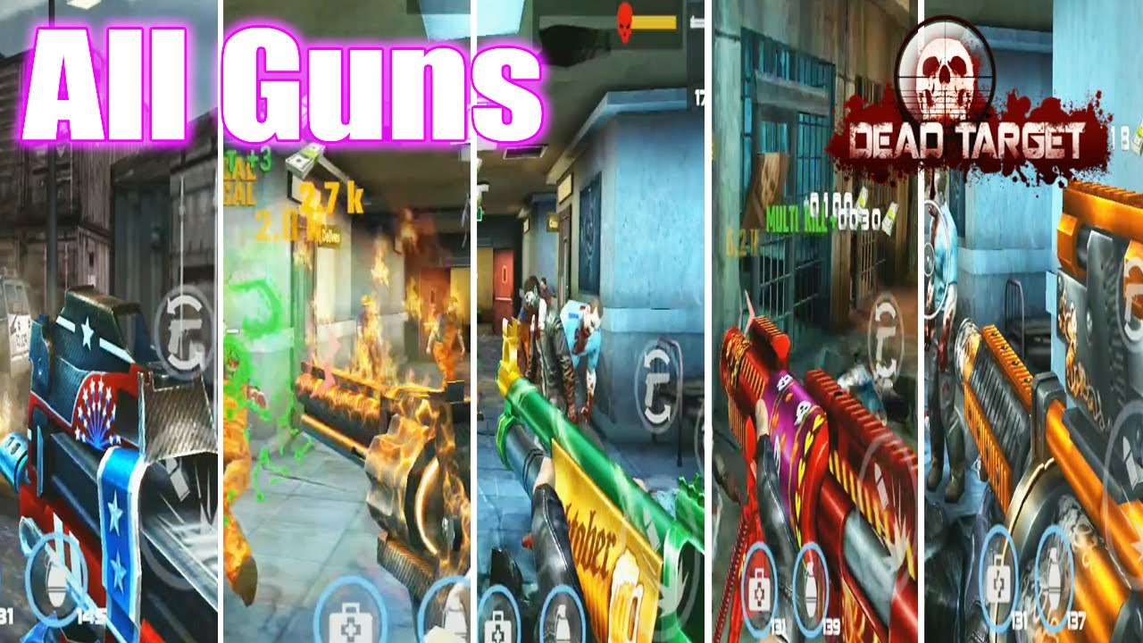 All Guns with Upgraded Skin - Dead Target All Weapons Gameplay | Android/iOS