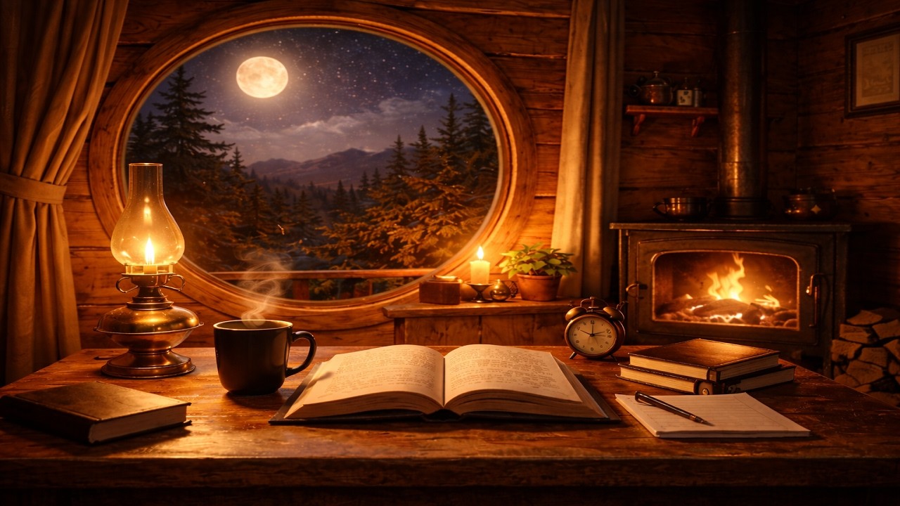 cozy cabin lofi for late night focus (no vocals)