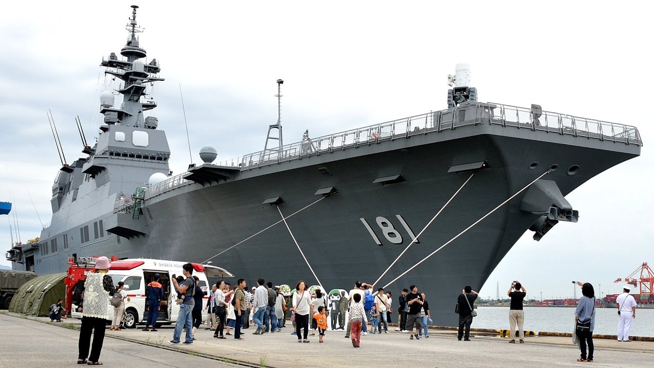Submarine killer Japan's Navy Hyuga-class Helicopter Carrier DDH-181 JS Hyuga JMSDF SH-60K F-35B