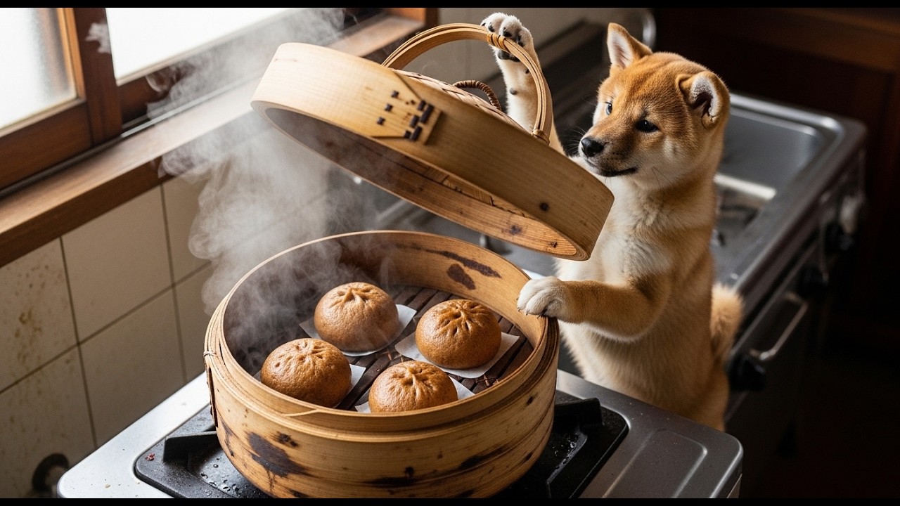 豆柴ごろう、温泉まんじゅうを作る