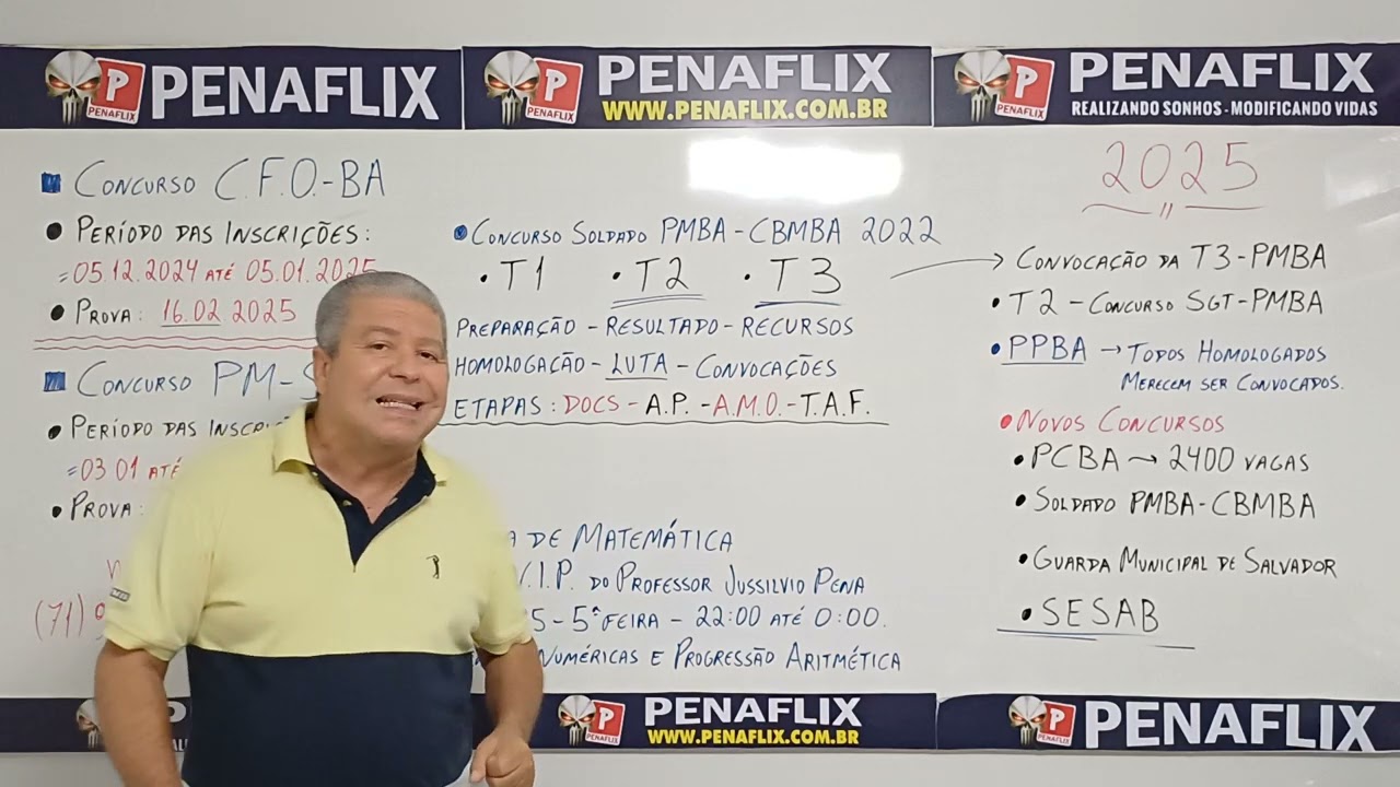 ANTENADO com Jussilvio Pena 2025 - Vídeo 1 - Concursos PMBA/CBMBA 2022 e PMSE2025 - Novidade T2 CBM.